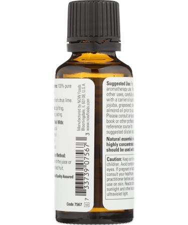 Now Foods Lime Essential Oil 1 fl oz - 100% Pure & Natural Aroma - Buy Online on GoSupps.com