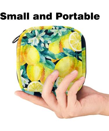 Javenproeqt Women's Bandages Storage Bag Portable Menstrual Pad & Tampon Holder with Watercolor Lemon Patterns Stylish & Functional for School & Office - Buy Online on GoSupps.com