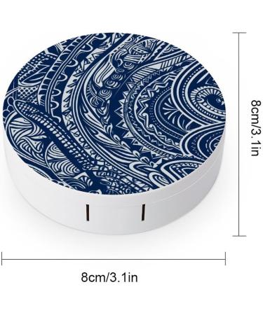 Blue Polynesian Maori Tribal Pattern Contact Lens Case - Portable Travel Storage Box - Buy Online on GoSupps.com
