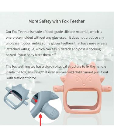Beymonkay Fox Baby Teether - Silicone Baby Mitten for Infants 3+ Months - BPA-Free Teething Toy for Soothing Pain Relief - Available in Multiple Colors - Buy Online on GoSupps.com