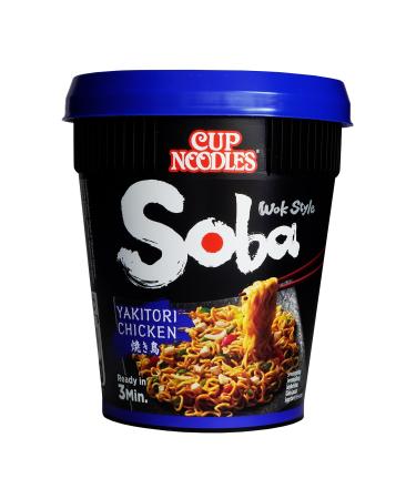 NISSIN Soba Cup - Yakitori Chicken Flavor - 1 box of 8 cups of 89g