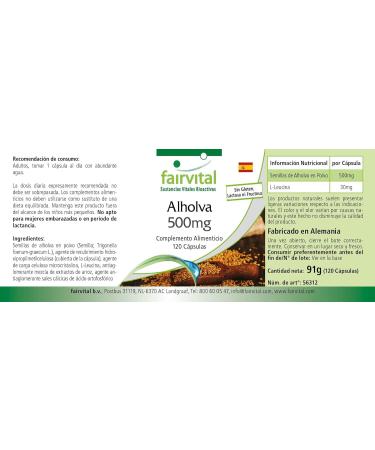 Fairvital | Fenugreek extract 500 mg - 120 capsules - 50% saponins - quality controlled - Buy Online on GoSupps.com