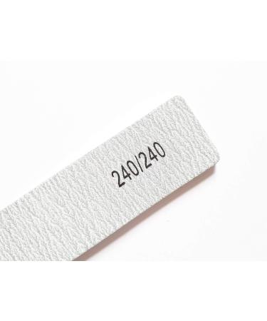 8X Nail Files Zebra Shape Square (Rectangle) Chose GRIT Double Sided Emery Board (GRIT 240/240)