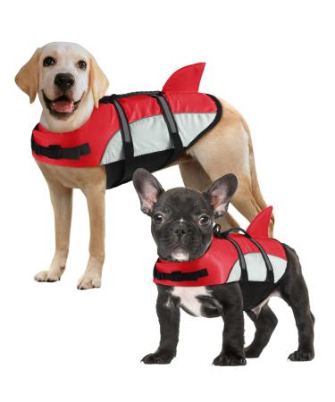 Alagirl's dog vest life jacket for dogs rescue equipment pet lifetry lifeguard swimmer with an adjustable belt and rescue handle Aladlj001 Red XXL XXL: 74-84cm (chest corch circumference) red gray