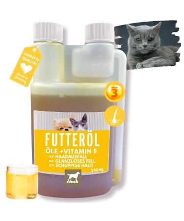 Linseed Oil Barf Oil for Dogs Cats Barf Oil Omega 3 & 6 I Food Oil + Vitamin EI Food Supplement Rich in Omega 3 Omega 6 Fatty Acids without Additives I Coat Skin Energy 0.25l