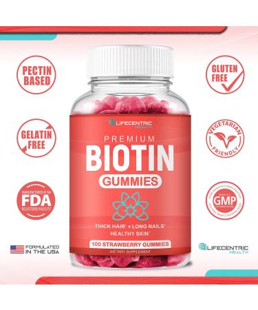 Max Strength Biotin 10000mcg Gummies for Hair Growth | Vegan Supplement for Hair Skin and Nails | Chewable 100 Count for Women Men and Kids - Buy Online on GoSupps.com