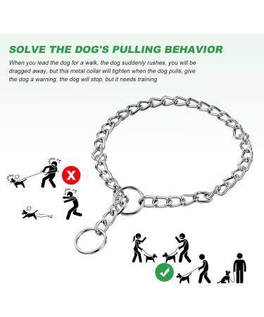Choke Chain For Dogs Metal Dog Collar Dog Chain Collars Steel Steel Dog Chain Collar Dog Choker Chain Collar Slip Collar Pet walking Choker (4 mm x 60 cm) - Buy Online on GoSupps.com