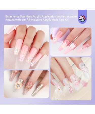 Buy SAVILAND Acrylic Nail Tips & Glue - Half Cover False Nail Tips 10 Sizes for Professional Acrylic Nails | Fast-Dry Nail Glue & Starter Kit - Buy Online on GoSupps.com