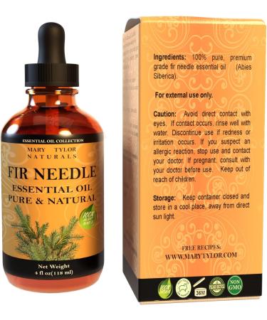 Fir Needle Essential Oil (4 oz) Premium Therapeutic Grade 100% Pure and Natural Perfect for Aromatherapy and Much More by Mary Tylor Naturals Amber - Buy Online on GoSupps.com