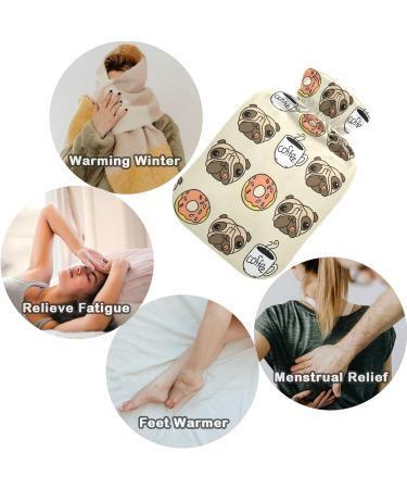 Naanle Donut Mops Dog Hot Water Bottle - 1L Transparent Heat Bottle for Bed Hand & Feet Warmer | Pain Relief & Cold Therapy - Buy Online on GoSupps.com