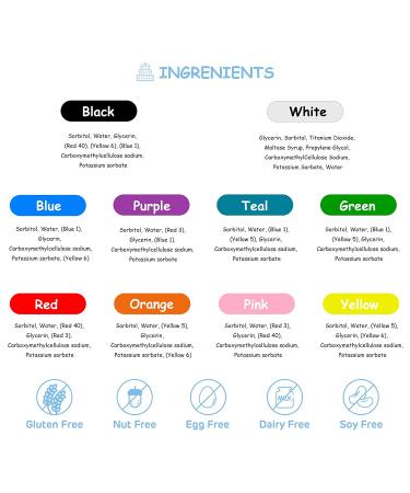 Jelife 10 Color Gel Food Coloring Set 6ml Bottles, Flavorless Neon Edible Dye for Vibrant Cake Decorating, Baking, and Frosting - Buy Online on GoSupps.com