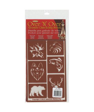 Armour Products 21-1657 Over N Over Glass Etching Stencil, 5-Inch by 8-Inch, Wild Things