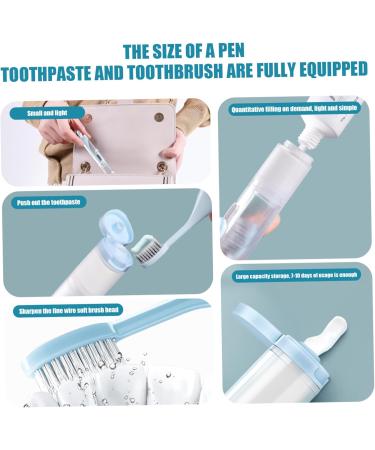 Travel Toothbrush Set - 2PCS 3 in 1 Kit with Refillable Toothpaste Tube & Case | Portable Toothbrush for Travel Camping Business Trips - Buy Online on GoSupps.com