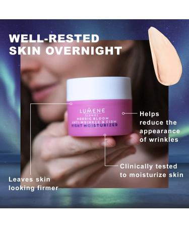 Lumene Anti Wrinkle & Firm Night Moisturizer with Nordic Berry Pre-Retinol - 50ml Anti Aging Cream for Fine Lines & Wrinkles - Buy Online on GoSupps.com