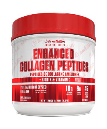 Collagen Peptides Powder (Type I & III) | Hydrolyzed Multi Collagen Protein Powder for Women w/Vitamin C + Biotin for Hair Growth Skin Nails Recovery | Paleo & Keto Supplement Unflavored (45 Servings) 450 g (Pack of 1)