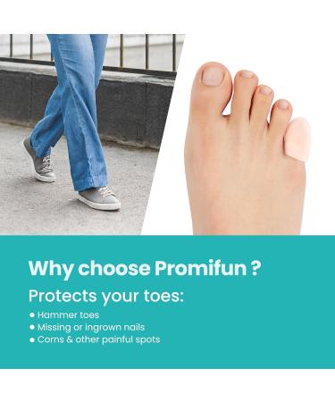 Silicone Toe Protectors - 4 Pairs Gel Sleeves with Aloe Vera for Pain Relief & Protection - Transparent Toe Caps for Corns (Small - Buy Online on GoSupps.com