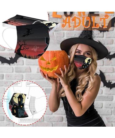 3 Ply Disposable_Face_Mask with Halloween Cute Pattern Design Comfortable Covers Suitable For Adults Outdoor Use Protection - Buy Online on GoSupps.com