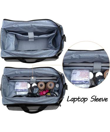 CURMIO Nurse Work Tote Bag with Padded Laptop Sleeve in Gray - Nursing Clinical Bag - Buy Online on GoSupps.com