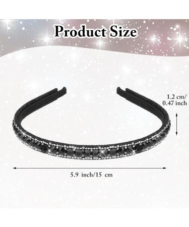Sparkling Headband Rhinestone Headbands For Women Girls Non-Slip Diamante Headband Glitter Hair Band Skinny Headbands Wedding Birthday Holiday Hair Accessories For Bridal Women Girls Gifts (Black) - Buy Online on GoSupps.com