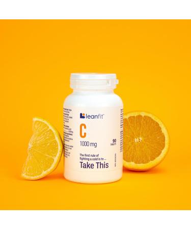 LEANFIT Vitamin C 1000mg 90 Tablets - To Fight a Cold Take This - Supports Immune Health & Provides Antioxidant Protection - Vegan Sugar-Free Non-GMO Gluten-Free - Buy Online on GoSupps.com