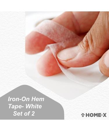 Home-X Set of 2 Iron-On Hem Tape Fabric Fuse Tape - No Sew Hem Solution | Heat Activated Fabric Adhesive | Double Sided Fuse Tape - 27 Yards White - Buy Online on GoSupps.com