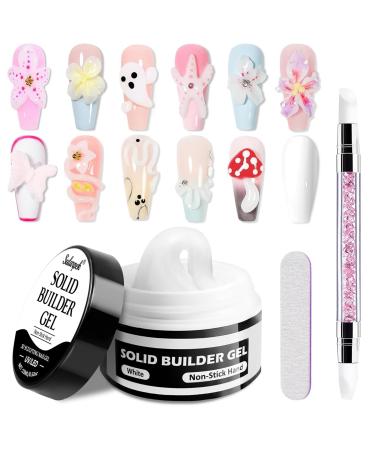sularpek Builder Nail Gel Nail Builder Gel 3D Sculpting Gels Polygel for Nails Nail Sculpting Manicure Design DIY Nail Paint White 15ml