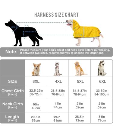 Docio Waterproof Dog Raincoat with Hood & Reflective Strip - 6XL Yellow Jacket for Medium & Large Dogs - Buy Online on GoSupps.com
