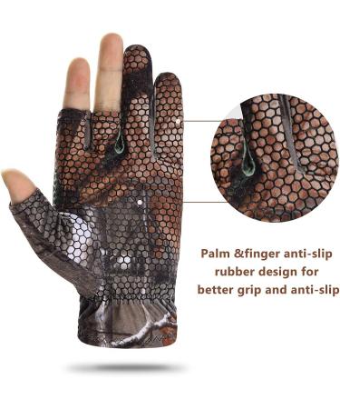 EAmber Camouflage Fingerless Hunting Gloves - Anti-Slip, Sun Protection, Lightweight - Medium - Buy Online on GoSupps.com