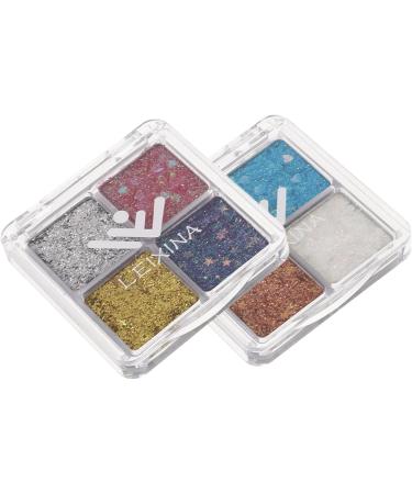 FOMIYES 4 Pcs Glitter Eye Makeup Face Glitter Makeup Eyeshadow Shimmery Eyeshadow Eyeshadows Eye Glitter Assorted Colorx2pcs 6.00X6.00X1.00CMx2pcs - Buy Online on GoSupps.com