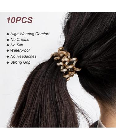 Spiral Hair Ties - 10 Pack Kink-Free Colorful Coil Ponytail Holders for All Hair Types - Buy Online on GoSupps.com