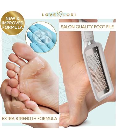 Love Lori Callus Remover Kit - Professional Foot Spa for Dead Skin Removal | Extra Strength Gel, Salon Foot File, Gloves - Home Pedicure Tools for Smooth Feet - Buy Online on GoSupps.com