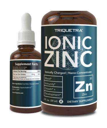 Ionic Liquid Zinc - 8 Month Supply, Adjustable Doses for Entire Family - Zinc Sulfate Form, Vegan, Glass Bottle - Immunity, Brain, Thyroid Support - Best Absorption of Zinc Supplements (2 oz.) - Buy Online on GoSupps.com