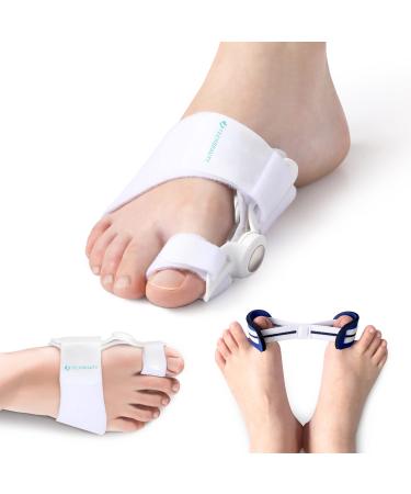 TENICORE Bunion Corrector for Kids, Hallux Valgus Bunion Brace Big Toe Straightener, Adjustable Bunion Splint with Exercise Strap for Bunion Relief