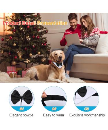 Hacraho Formal Pet Fly Collar - Adjustable White Tuxedo Costume for Medium & XL Dogs | Perfect for Weddings & Birthdays - Buy Online on GoSupps.com