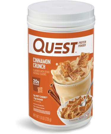Quest Nutrition Vanilla Milkshake Protein Powder 24g of Protein 1g of Sugar Low Carb Gluten Free 3 Pound 43 Servings & Cinnamon Crunch Protein Powder 20g Protein 2g Net Carb 1g Sugar - Buy Online on GoSupps.com