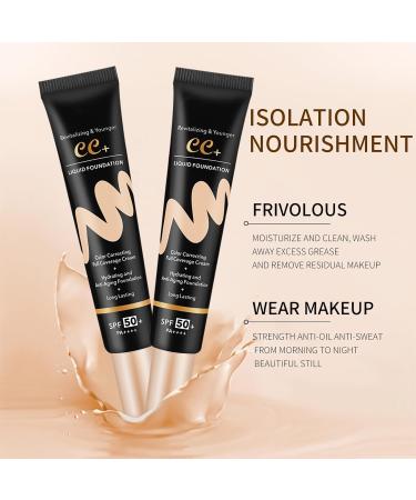 CC Cr me Fluide Fond de Teint Couvrant Imperfections Durable Maquillage Nude Hydratant CC Cr me Anticernes Anti-Terne et Anti-Rougeurs Fini Semi-Mat(30g) - Buy Online on GoSupps.com