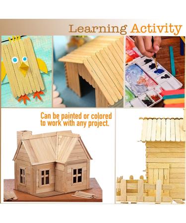 200 Pcs Natural Wooden Craft Sticks - 4.5 Ice Cream Popsicle - Food Grade, DIY Kids Crafting & Stirring - Buy Online on GoSupps.com