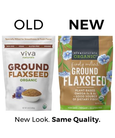 Viva Naturals Organic Ground Flax Seed - 30 oz | High Fiber & Omega-3 Superfood - Buy Online on GoSupps.com