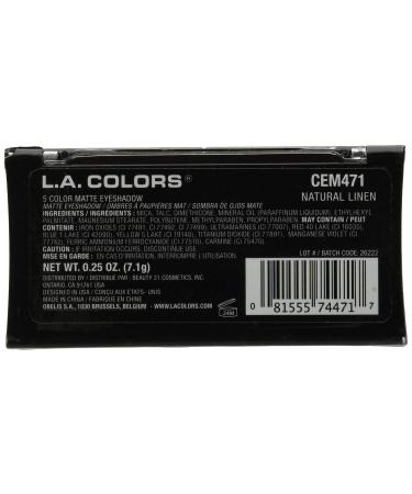 L.A. COLORS 5 Color Matte Eyeshadow in Natural Linen - 0.25 oz - Buy Online on GoSupps.com