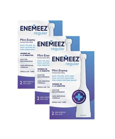 Enemeez Constipation Relief for Adults 0.84 Fl Oz Docusate Sodium Mini Enema for Effective Constipation Relief Docusate Formula 6 Count 0.84 Fl Oz (Pack of 6)