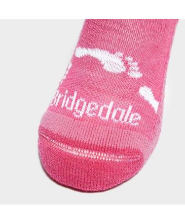 Bridgedale Unisex Kids Hike All Season Merino Comfort Boot Socks - J. Medium (NO VAT) in Rose | International Shipping Available - Buy Online on GoSupps.com