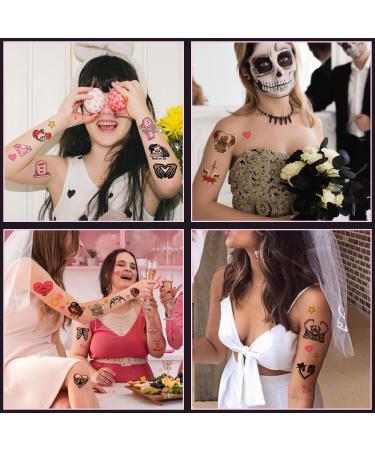 192 PCS Til Death Do Us Temporary Tattoos Stickers Gothic Halloween Sticker for Bridal Shower Supplies Bride or Die Bachelorette Party Decorations Gifts Ideal Prizes Valentine (16 Sheet) - Buy Online on GoSupps.com