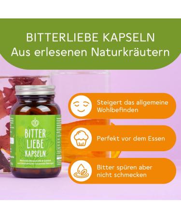 Bitterliebe Bitter Substances Capsules - 90 pcs | Milk Thistle Dandelion & Artichoke | Hildegard von Bingen Recipe | High Dose Detox Support - Buy Online on GoSupps.com