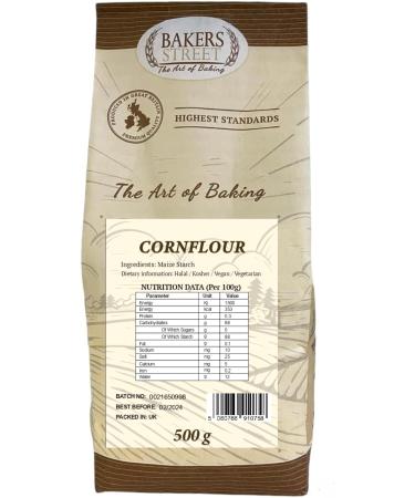 Bakers Street | Cornflour 500g | Native maize starch | Cooking Thickener | Premium Quality | Suitable For Vegetarians & Vegans | Halal Certified