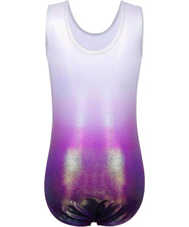 BAOHULU Girls Gymnastics Leotard 9-10 Years White Purple | Shiny Diamond Dance Outfit - Buy Online on GoSupps.com