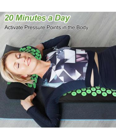 Magrimaxio Acupressure Mat Set with Pillow - Acupuncture & Spike Mat for Pain Relief Relaxation & Meditation - Eco-Friendly Green Color - Buy Online on GoSupps.com