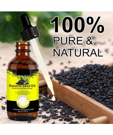 AIQIUSHA Organic Black Sesame Oil - 100% Pure Cold Pressed for Body Hair & Skin | Unrefined 60ML | Anti-Aging & Essential Oil - Buy Online on GoSupps.com