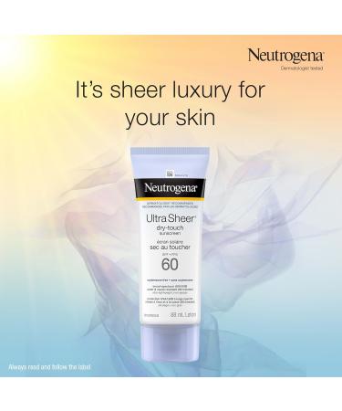Neutrogena Ultra Sheer Dry-Touch Sunscreen Lotion Broad Spectrum SPF 60 UVA/UVB Protection Oxybenzone-Free Light Water Resistant Non-Comedogenic & Non-Greasy 88 mL - Buy Online on GoSupps.com