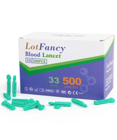 LotFancy Lancets for Blood Testing 33 Gauge 500 Counts Twist Top Diabetic Lancets for Glucose Diabetes Testing Sterile Disposable - Buy Online on GoSupps.com