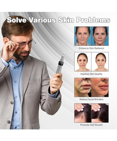 Derma Pen Hair Beard Growth INCELLICE Microneedling Pen 0.25-2.0mm Adjustable 5 Speeds Wireless Use Professional Electric Beauty Pen for Face Skin Care with 2 Replacement Cartridges and USB Charger Dermapen P40-Gery - Buy Online on GoSupps.com